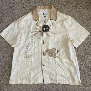 Tombolo Monkey Business Button Down Short Sleeve Shirt